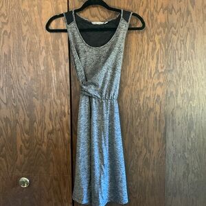 *3/$30* Athleta “Sweet Saturday” Gray Space Dye Faux Wrap Dress XXS